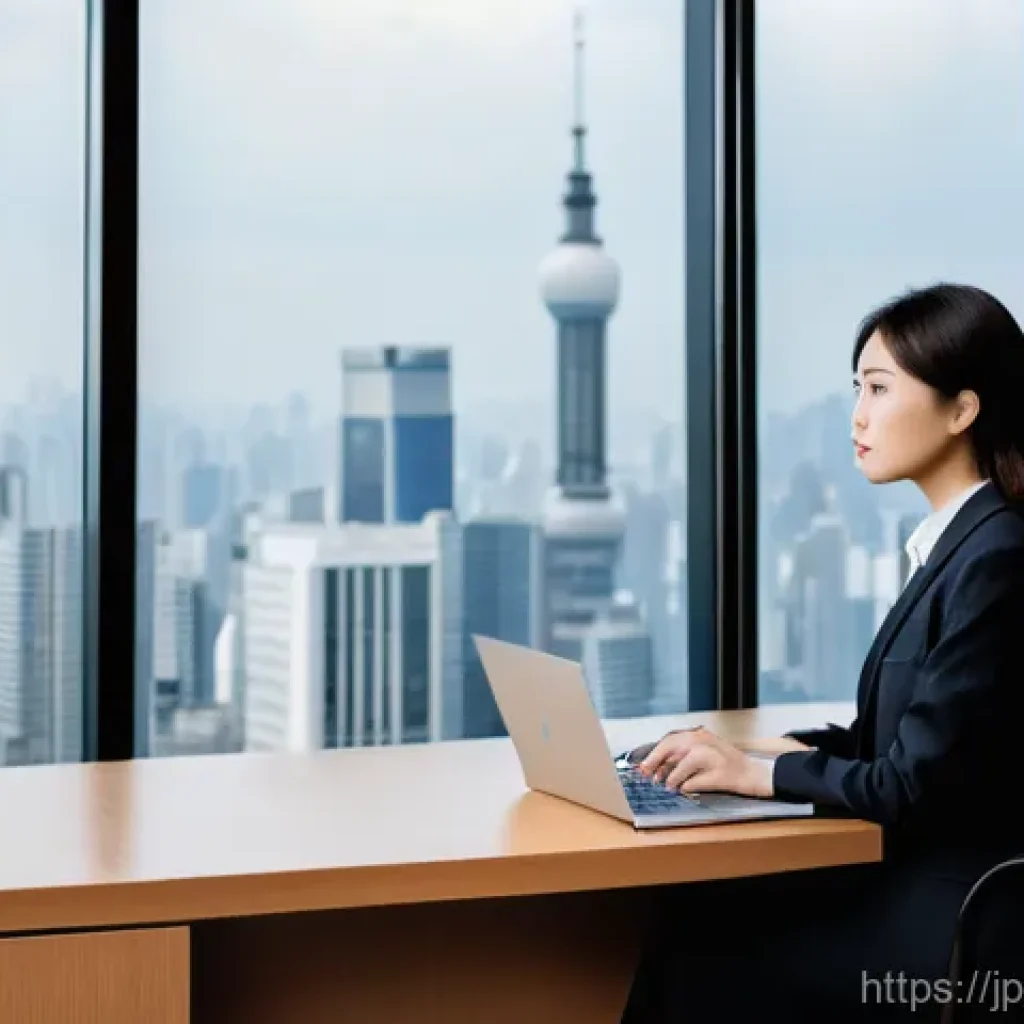 기업경영지도사 자격증 준비 과정 일기 - **Prompt:** A determined and thoughtful Japanese professional woman in her early 30s, dressed in a s...