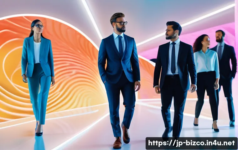 기업경영지도사와 경영 전략 시뮬레이션 - **Prompt:** A dynamic scene depicting a diverse group of modern business leaders (men and women in s...